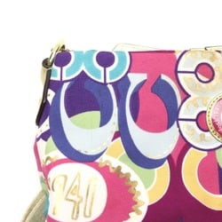 COACH Signature Canvas Leather Multicolor F19454 Coach Shoulder Bag