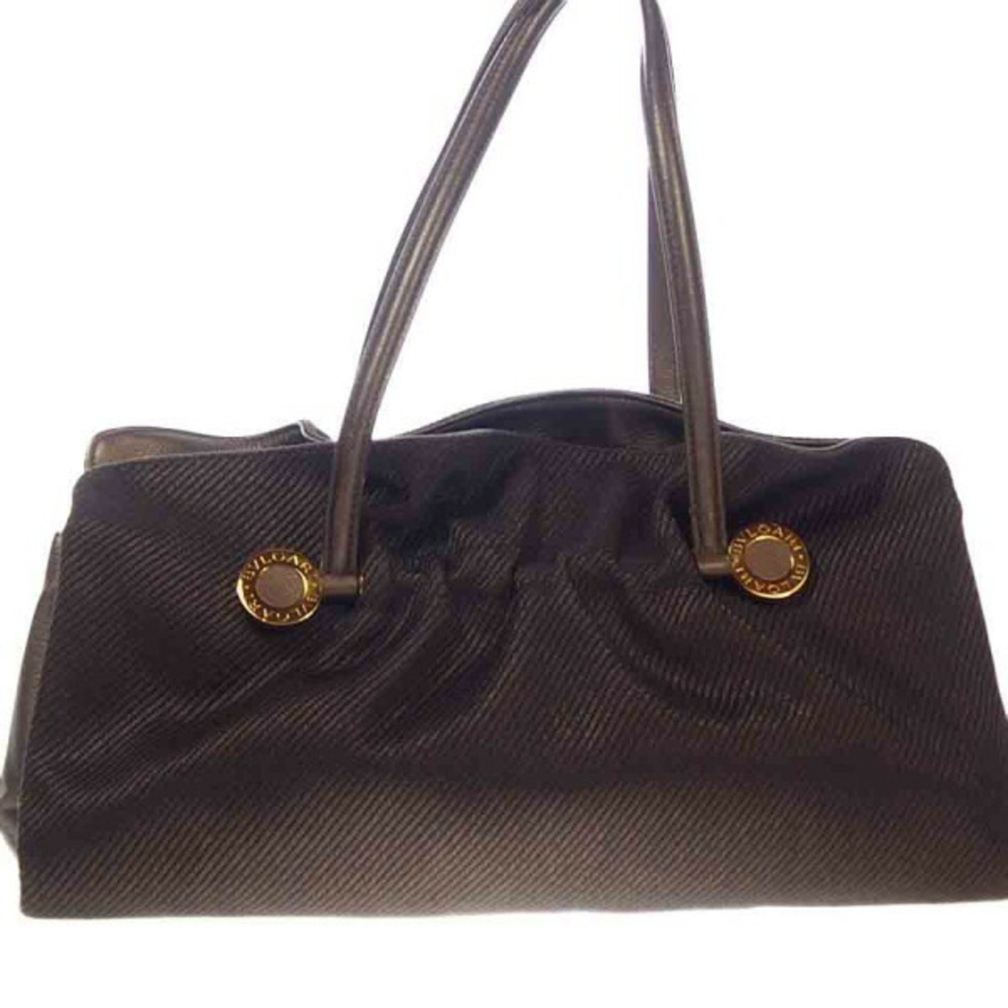 BVLGARI Canvas Tote Bag Bvlgari Brown Shoulder