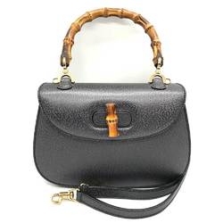 Gucci Bag Bamboo Shoulder Gray Leather 000 2046 0188 GUCCI