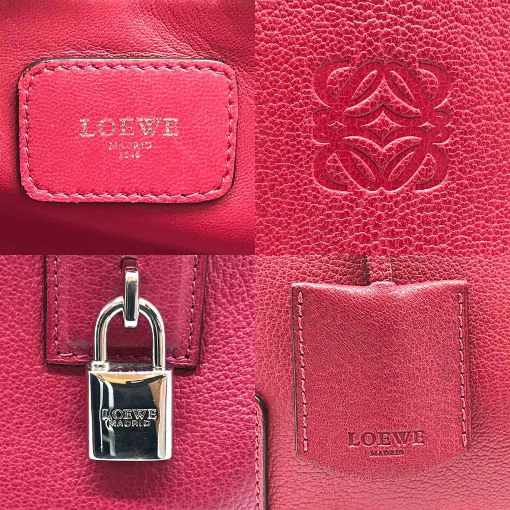 LOEWE Handbag Amazona 28 Anagram Pink Leather