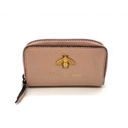 Gucci Accessories Animalier Coin Case Pink Purse Key Round Bee Motif Ladies Leather 498096 GUCCI