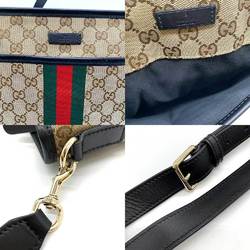 Gucci Bag Sherry Line Shoulder Brown x Black Multicolor Red Green Striped Pochette Square Ladies GG Canvas Leather 388926 GUCCI