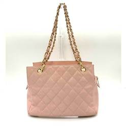 CHANEL Bag Matelasse Petit Timeless Chain Tote Pink Handbag Coco Mark Ladies Caviar Skin Leather A18004
