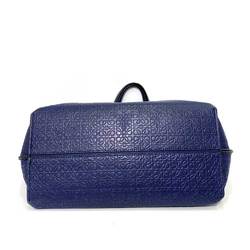 LOEWE Bag T Shopper Navy Repeat Anagram Tote Ladies Leather