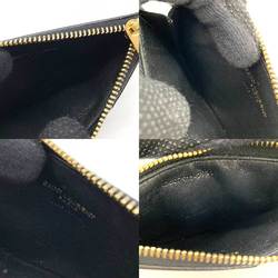 Saint Laurent Wallet Monogram Fragment Case Black Coin Card YSL Square Zip Ladies Leather 607915 SAINTLAURENT