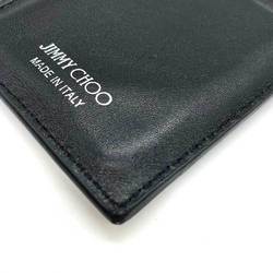 Jimmy Choo Accessories Fragment Case Black Coin Purse Card Flat Star Studs Ladies Enamel x Leather JIMMYCHOO