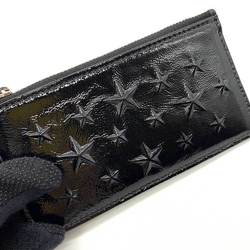 Jimmy Choo Accessories Fragment Case Black Coin Purse Card Flat Star Studs Ladies Enamel x Leather JIMMYCHOO