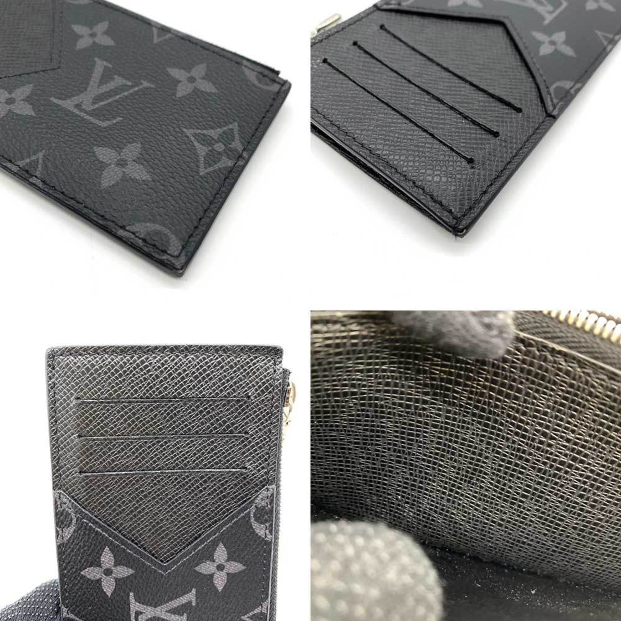 Louis Vuitton Wallet Accessories Coin Card Holder Noir Black Purse Case Flat Men's Monogram Eclipse Taigarama M30271 LOUISVUITTON