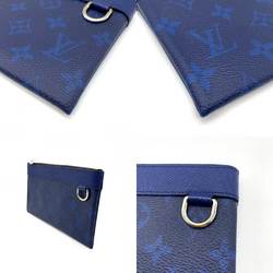 Louis Vuitton Wallet Pochette Discovery PM Cobalt Navy Blue Long Zip Flat Pouch Multi Case Square Men's Tigerama Leather M30278 LOUISVUITTON