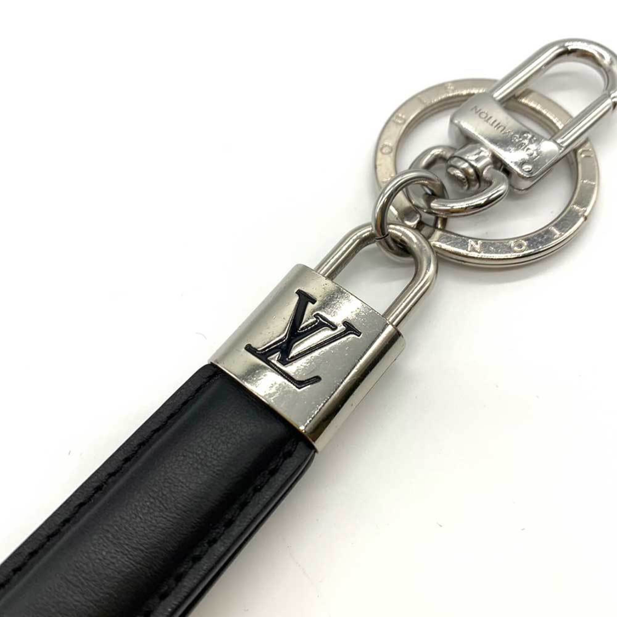 Louis Vuitton Accessories Dragonne LV Padlock Black x Silver Color Keychain Key Ring Strap Men's Metal Leather M00745 LOUISVUITTON