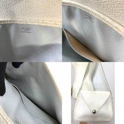 Hermes Bag Christine White Shoulder Triangle Flap Ladies Buffle Skipper Leather HERMES