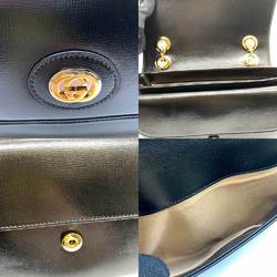 Gucci Bag Marina Chain Shoulder Black Interlocking G W Single 2way Ladies Leather 576421 GUCCI