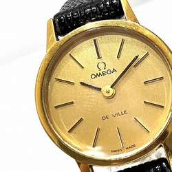 Omega Deville Manual Winding Gold Dial Watch Ladies