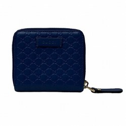 Gucci 449395 Unisex Leather Coin Purse/coin Case Blue