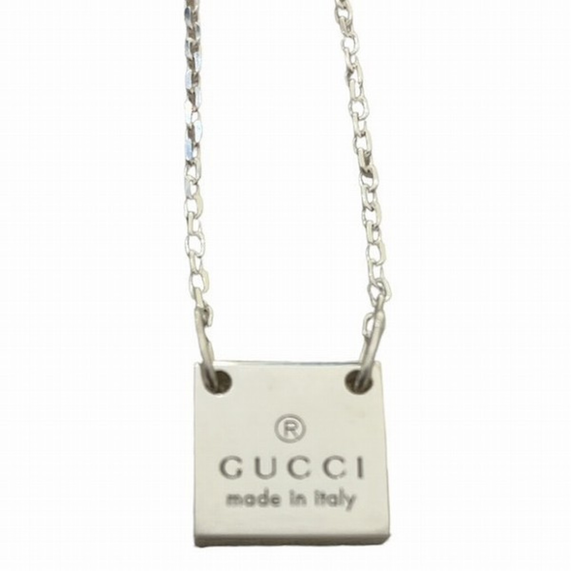 GUCCI Logo Plate Brand Accessories Necklace Unisex Wallet