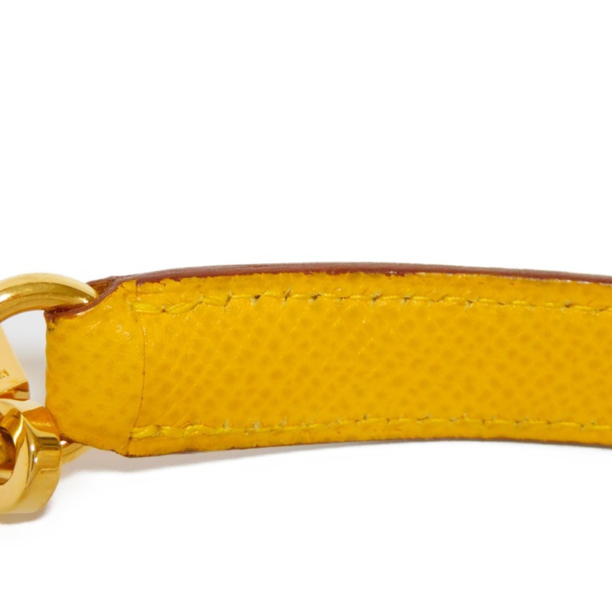 HERMES Shoulder Strap Bandouliere 90 Kelly Bolide Yellow G Hardware Not Adjustable GP Plated Gold Couchevel Jaune Ladies