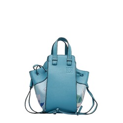 LOEWE Hammock Paula´s Ibiza Shoulder Bag Blue Leather Canvas Ladies