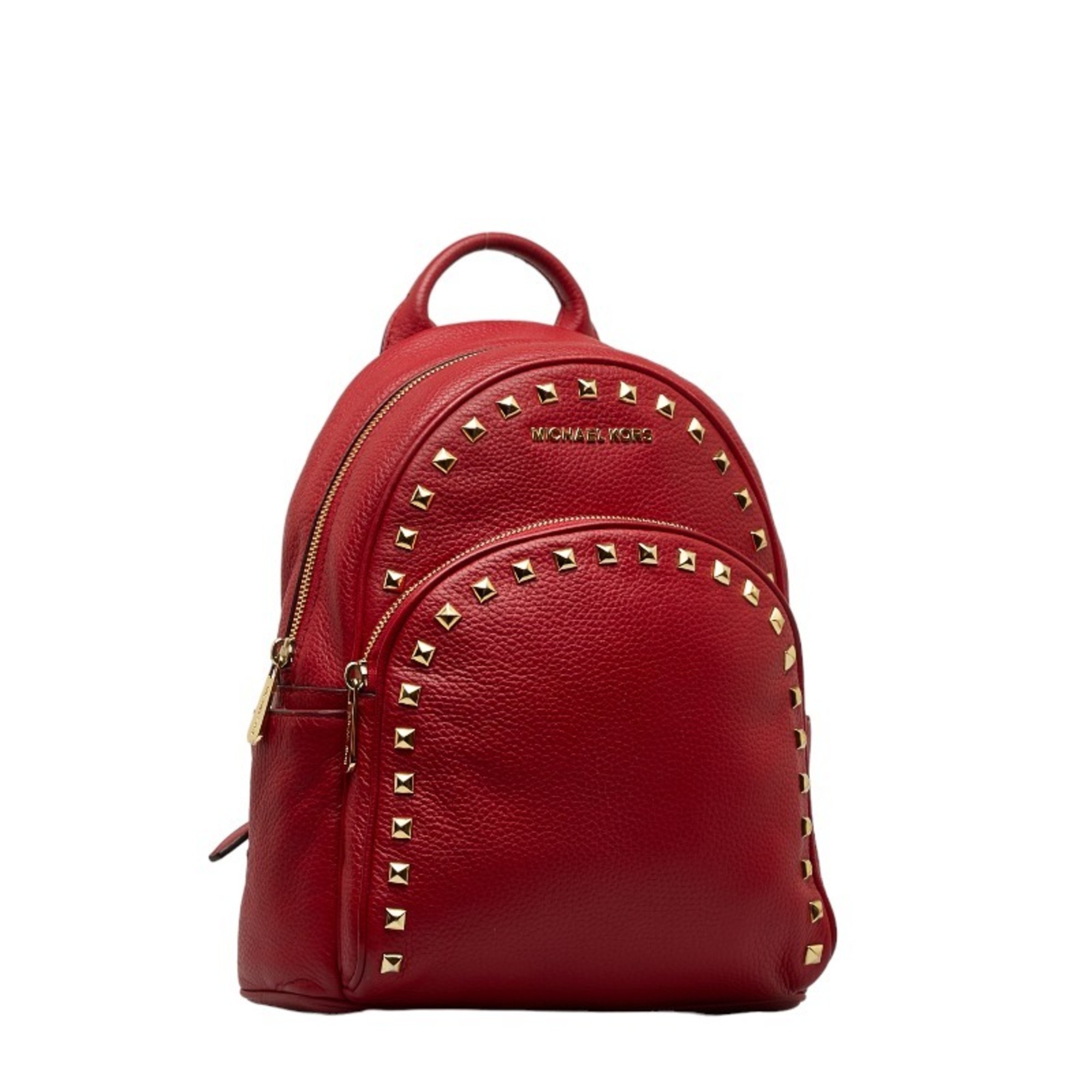 Michael Kors Studded Backpack/Daypack Red Leather Women's