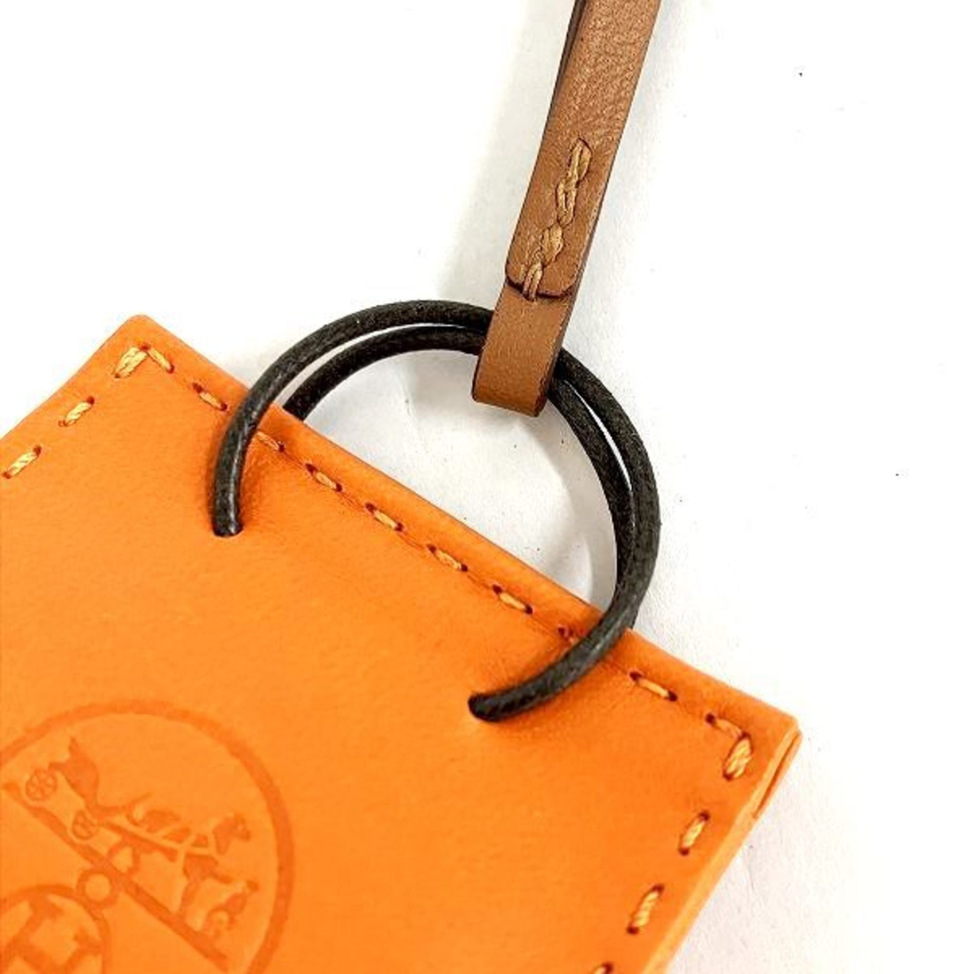 Hermes Sac Orange Shopper Type Charm Brand Accessories Bag Ladies