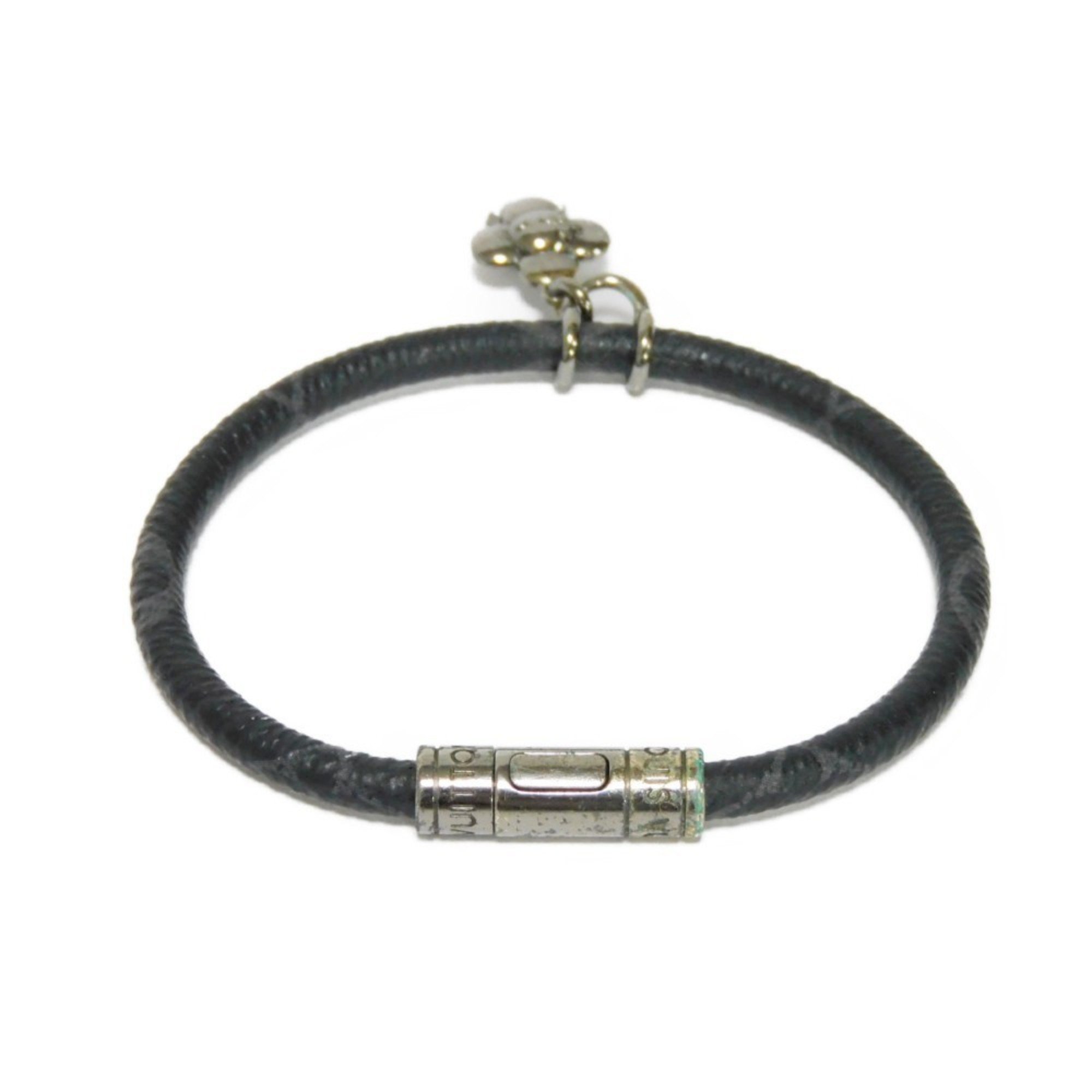 LOUIS VUITTON Bracelet Hang It Vivienne 19 Flower Black Monogram Eclipse Noir M8002E Men's Accessories Jewelry