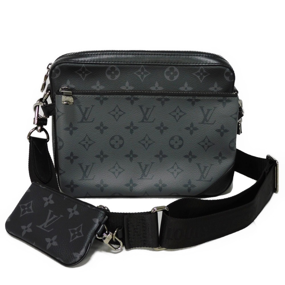 Loui Vuitton Black Monogram Trio Messenger Shoulder Bag Strap Louis Vuitton