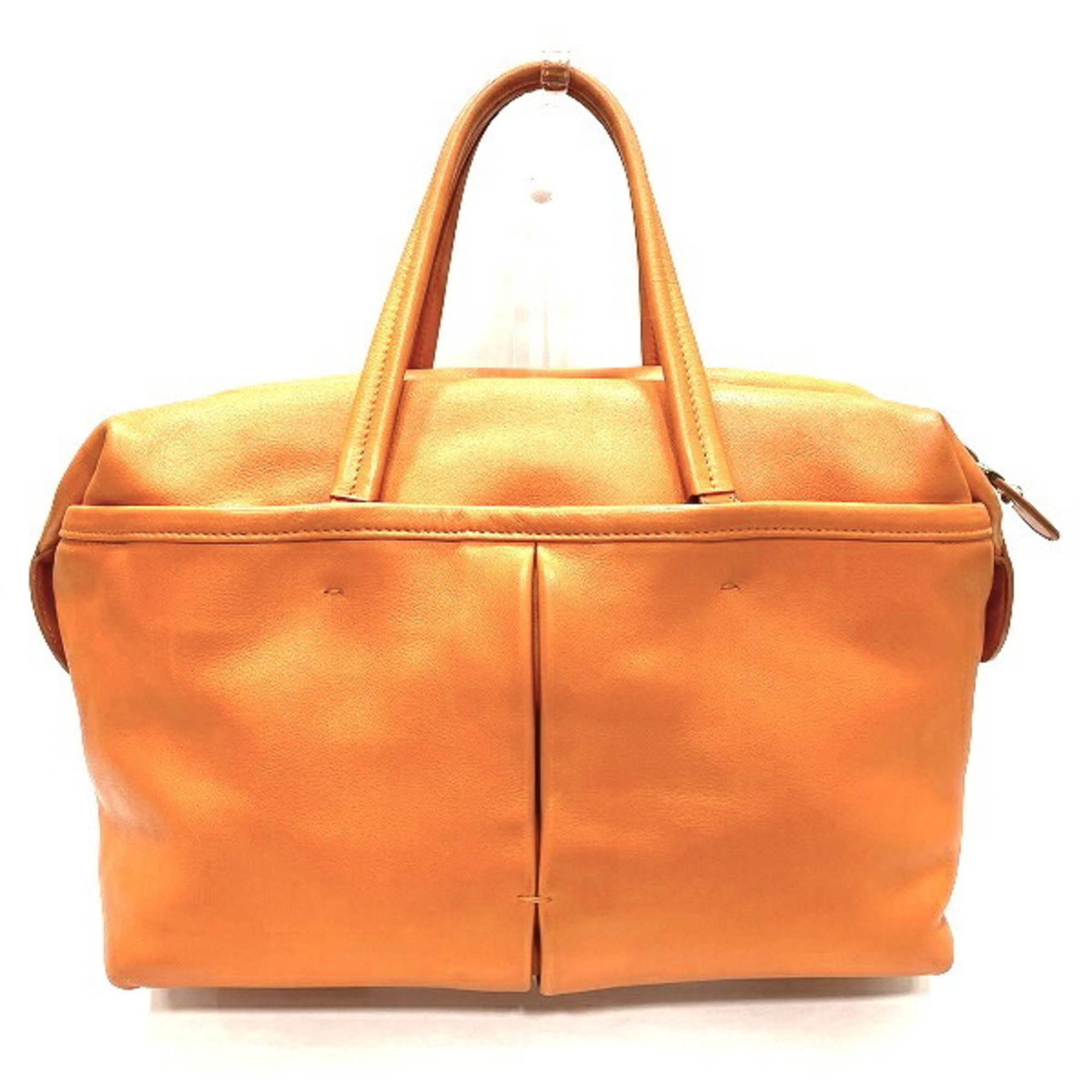 Salvatore Ferragamo Ferragamo Vara Ribbon E353 Leather Orange Bag Handbag Ladies