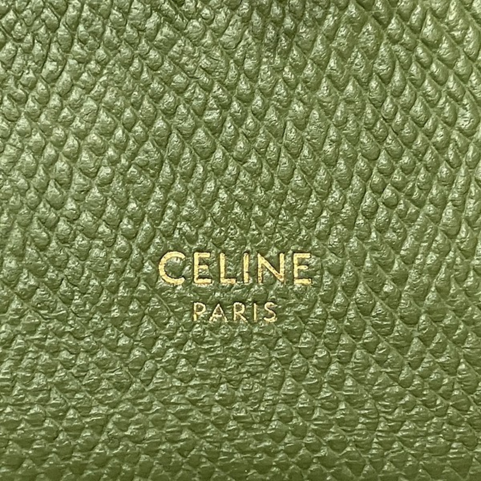 Celine CELINE Large Strap Wallet Bicolor Bifold Long Unisex