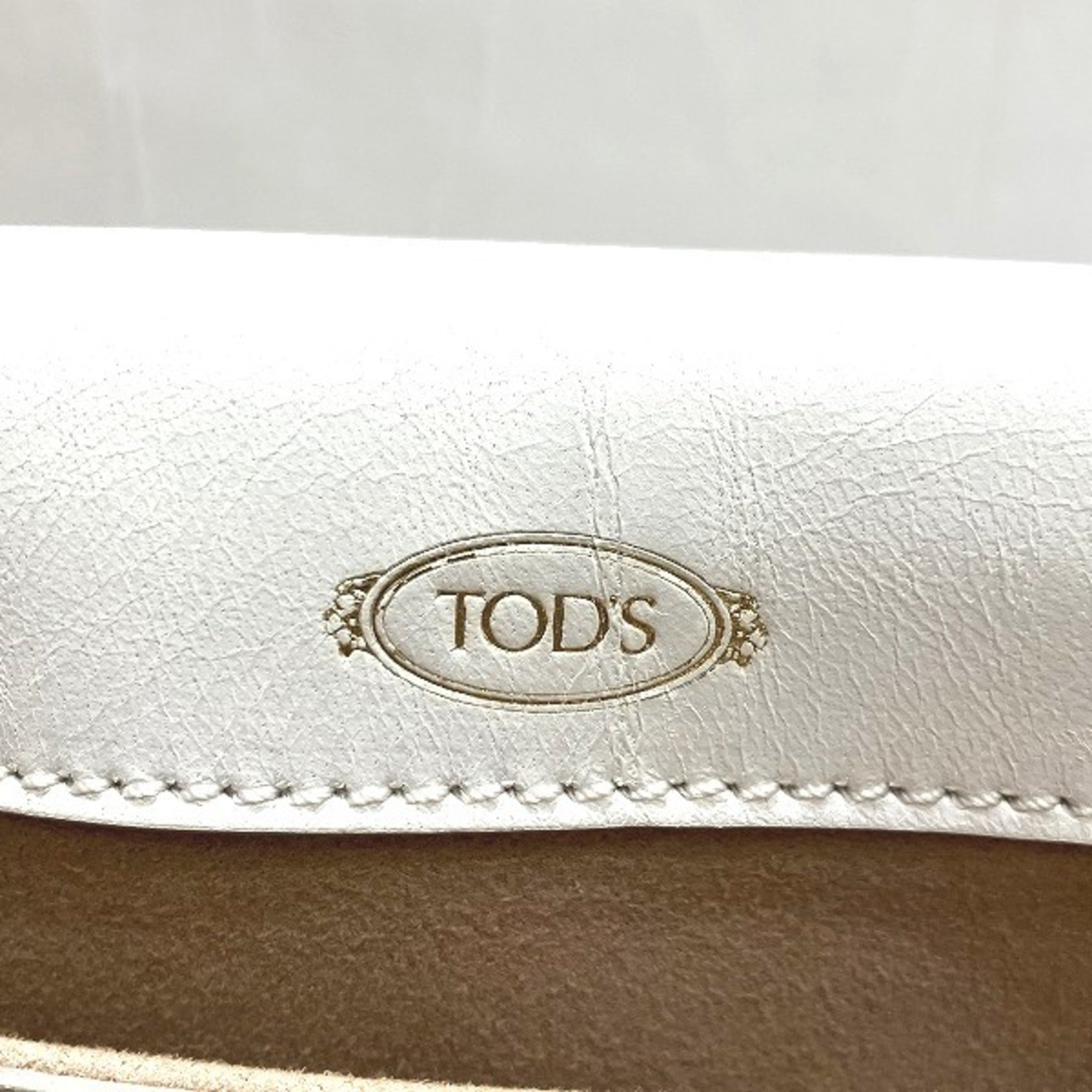 Tod's Crossbody Bag White Leather Shoulder Ladies