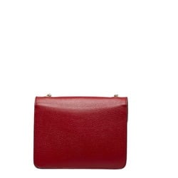 Gucci Interlocking G Chain Shoulder Bag 510304 Red Leather Women's GUCCI