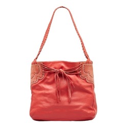LOEWE Anagram Handle One Shoulder Bag 010302 Orange Leather Suede Women's