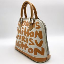 LOUIS VUITTON Alma MM Monogram Graffiti Handbag Beige x Ivory Leather Women's M92180