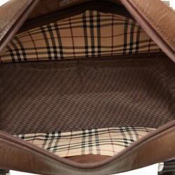 Burberry Nova Check Handbag Brown Leather Women's BURBERRY