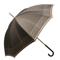 Celine Macadam Long Umbrella Parasol Gray Brown Nylon Women's CELINE