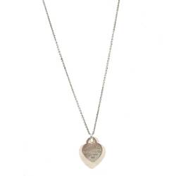 Tiffany&Co. Tiffany Return Toe Shell Silver Double Heart Tag Necklace 40.5cm 7.3g