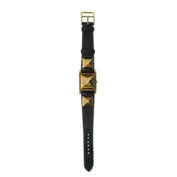 HERMES Medor wrist watch 613006 〇X R gold, green belt quartz