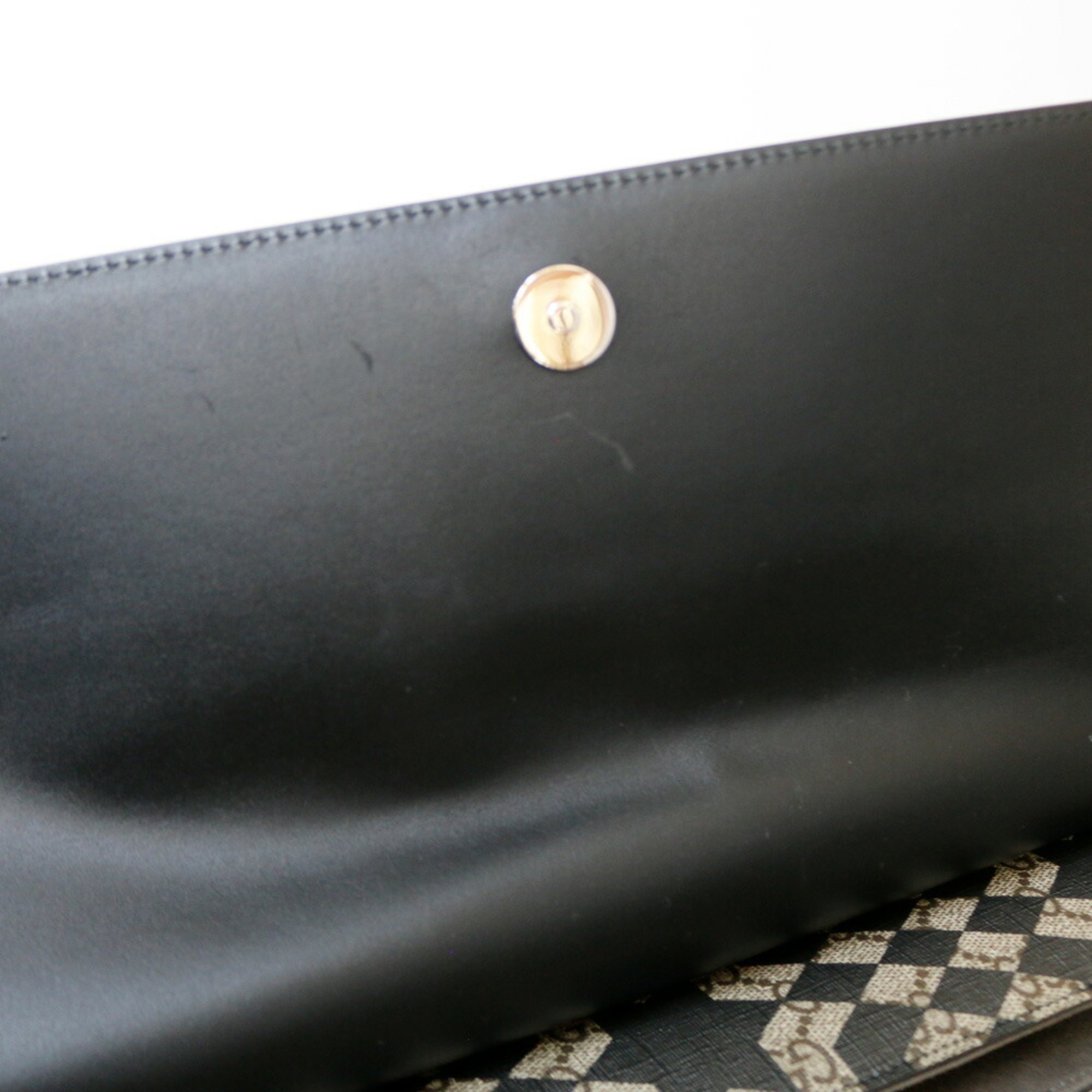 Gucci Kaleido Clutch Bag Leather Black Unisex GUCCI