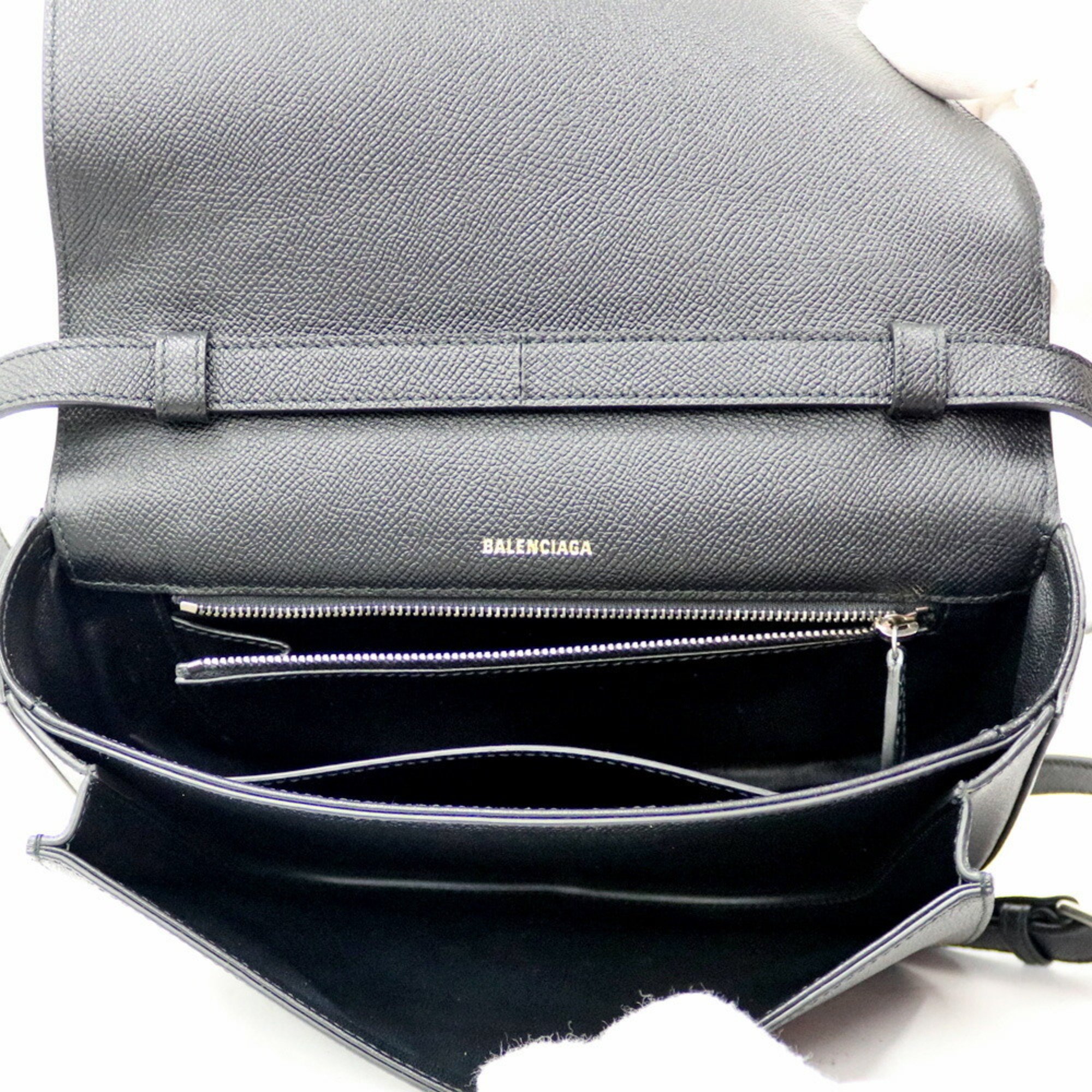 Balenciaga Shoulder Bag Leather Black Women's BALENCIAGA