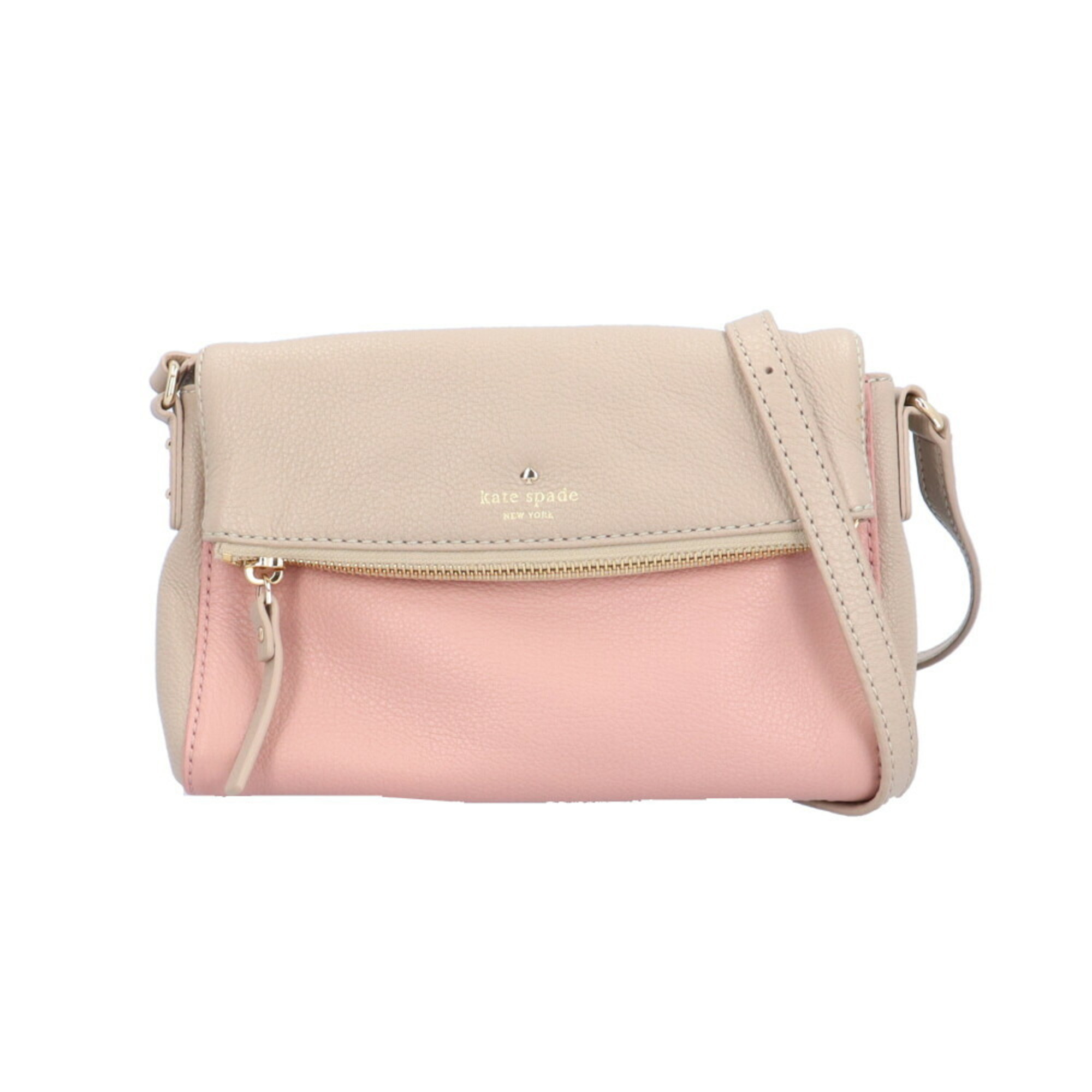 Kate Spade Shoulder Bag Calf PWRU3681 Beige Women's