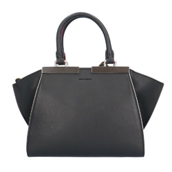 FENDI Petit Troisjour Shoulder Bag Leather 8BH333-5C3 Black Women's