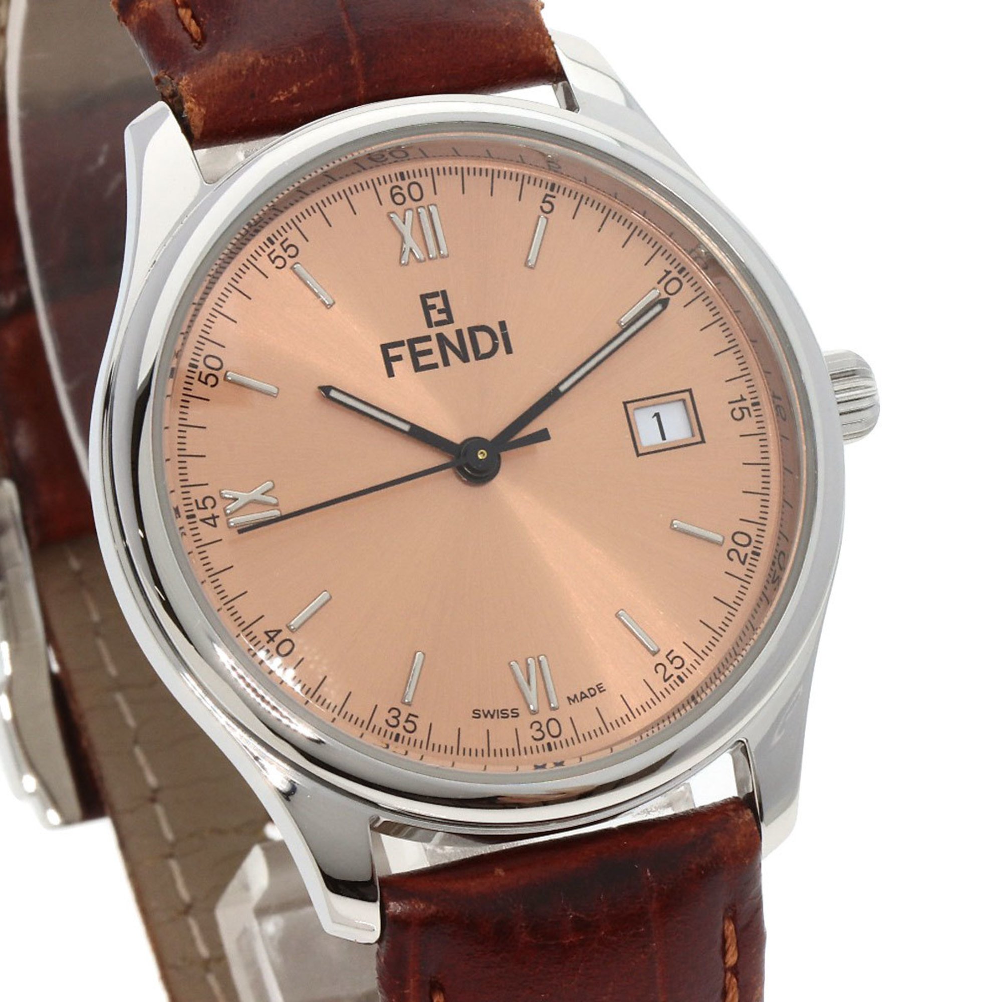 Fendi 210G Watch Stainless Steel/Leather Ladies FENDI