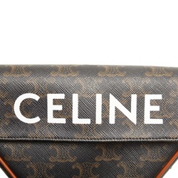 Celine Triomphe Shoulder Bag Triangle 195902BZK Brown PVC Leather Women's CELINE