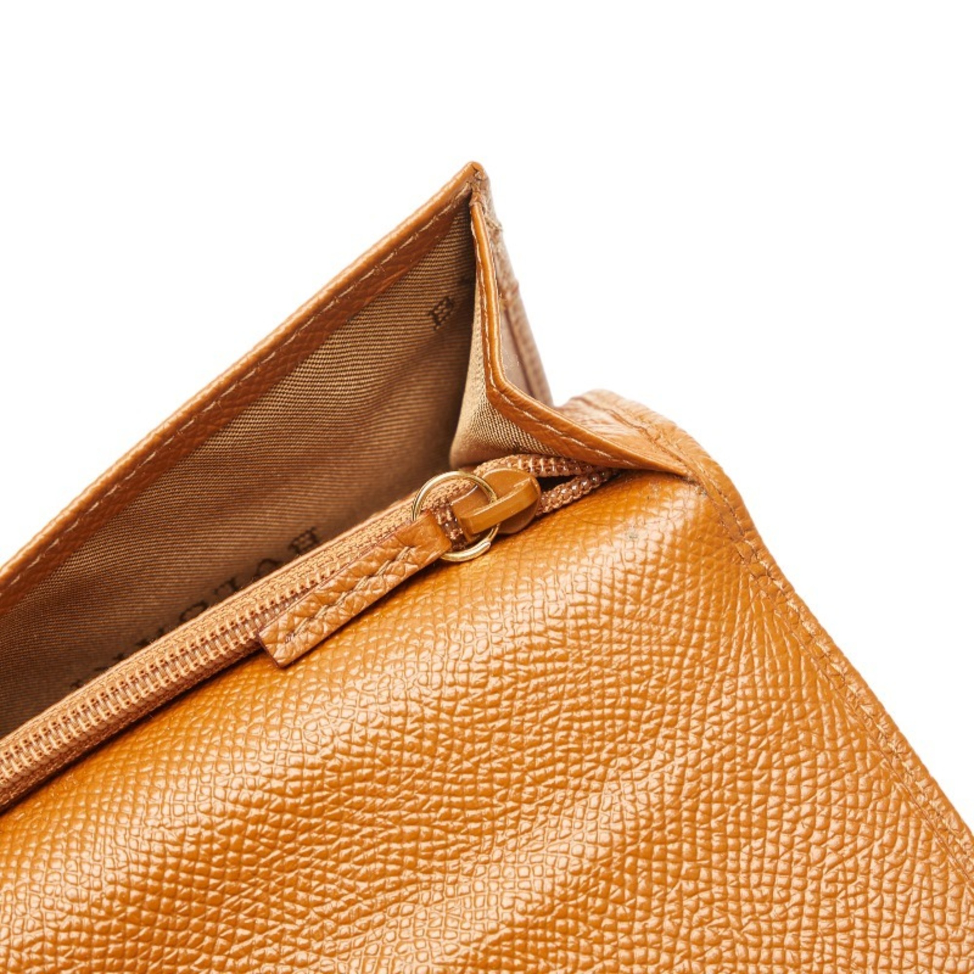 Bvlgari Classico Long Wallet Light Brown Leather Ladies BVLGARI