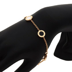 BVLGARI Classic Shell Onyx #ML Bracelet K18 Pink Gold Women's