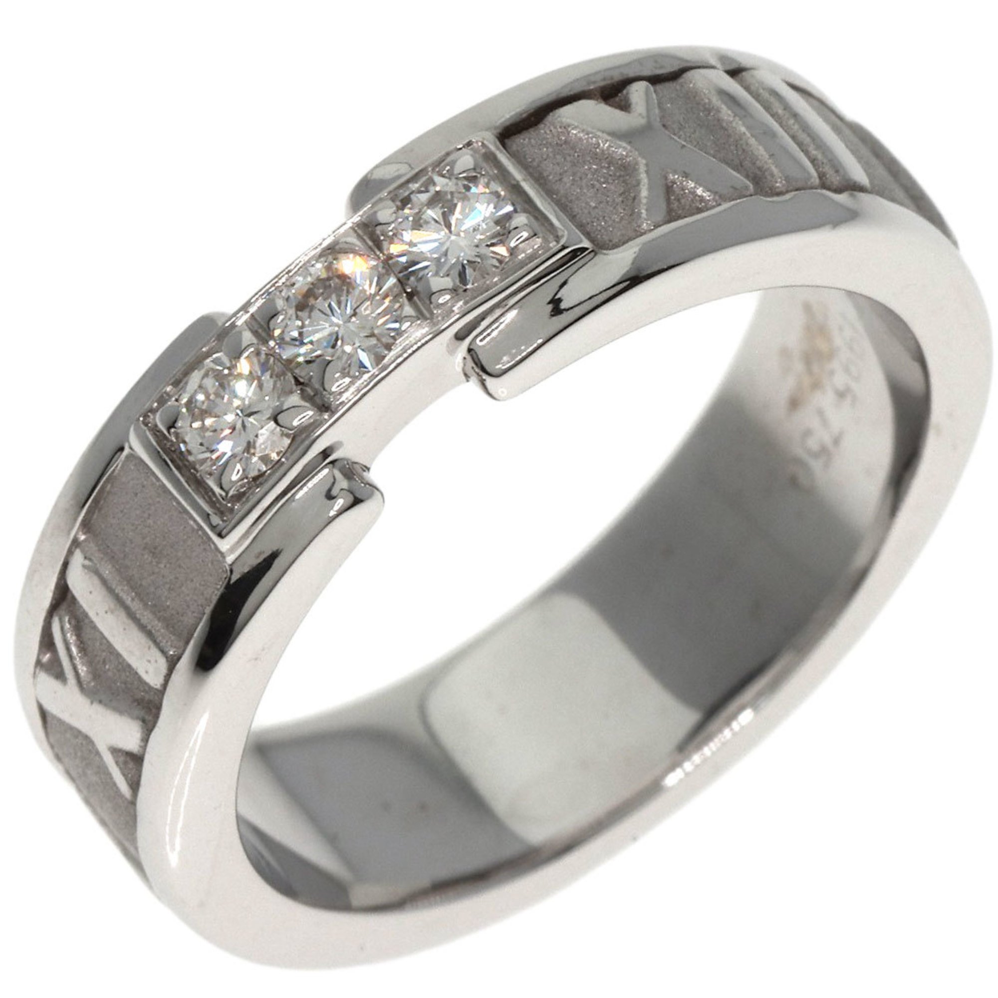 Tiffany Atlas 3P Diamond Ring K18 White Gold Women's TIFFANY&Co.