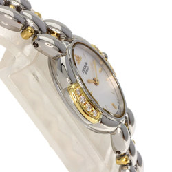Seiko 1E70-3040 Credor Side Diamond Watch Stainless Steel/SSxK18YG Ladies SEIKO