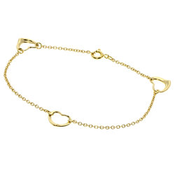 Tiffany Open Heart Bracelet K18 Yellow Gold Women's TIFFANY&Co.