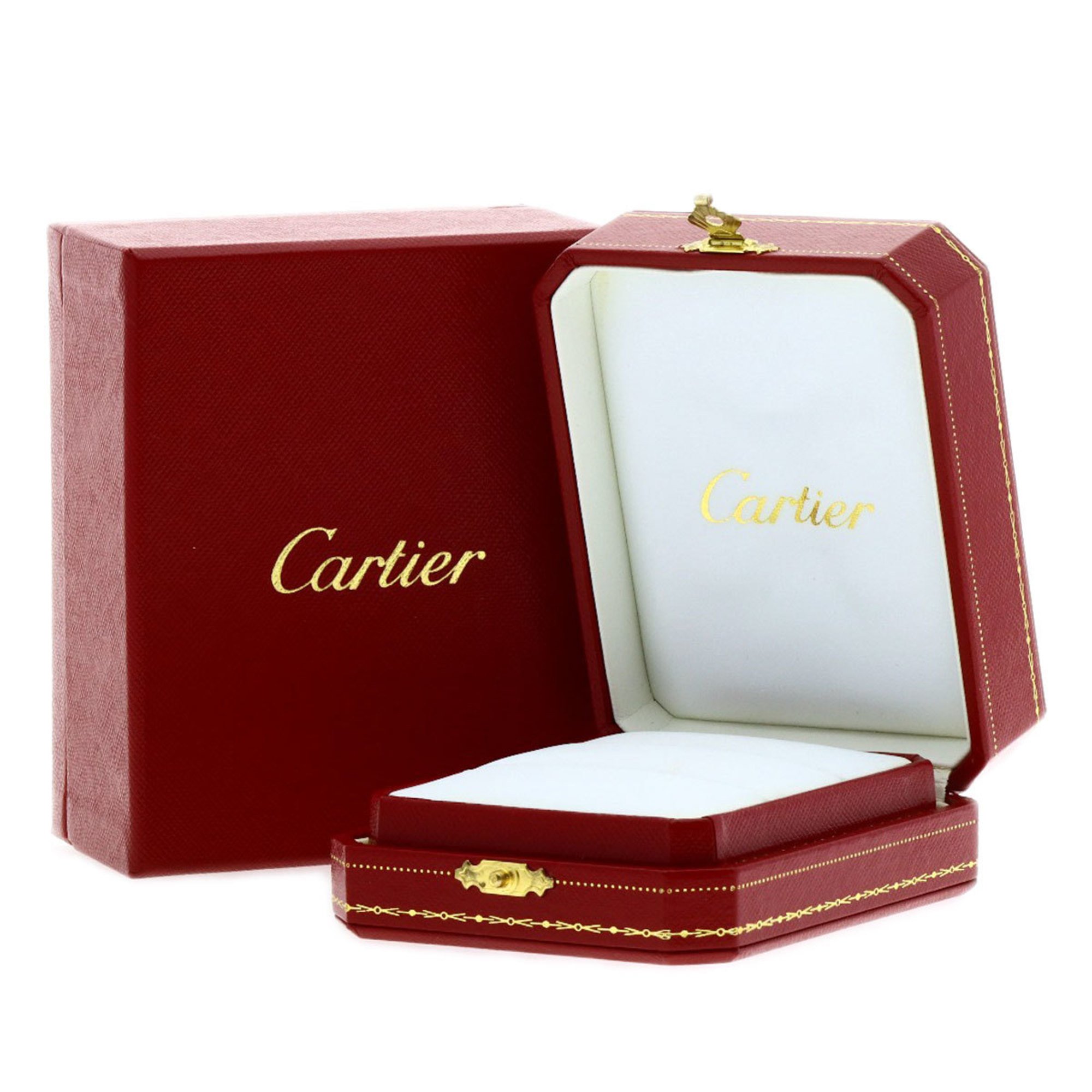 Cartier Pair Ring 1P Diamond 2 Set Platinum PT950 Unisex CARTIER