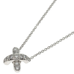 Tiffany Cross Stitch Diamond Necklace Platinum PT950 Women's TIFFANY&Co.