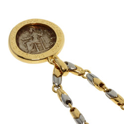 Bvlgari Monete Coin Necklace K18 Yellow Gold/SS Ladies BVLGARI
