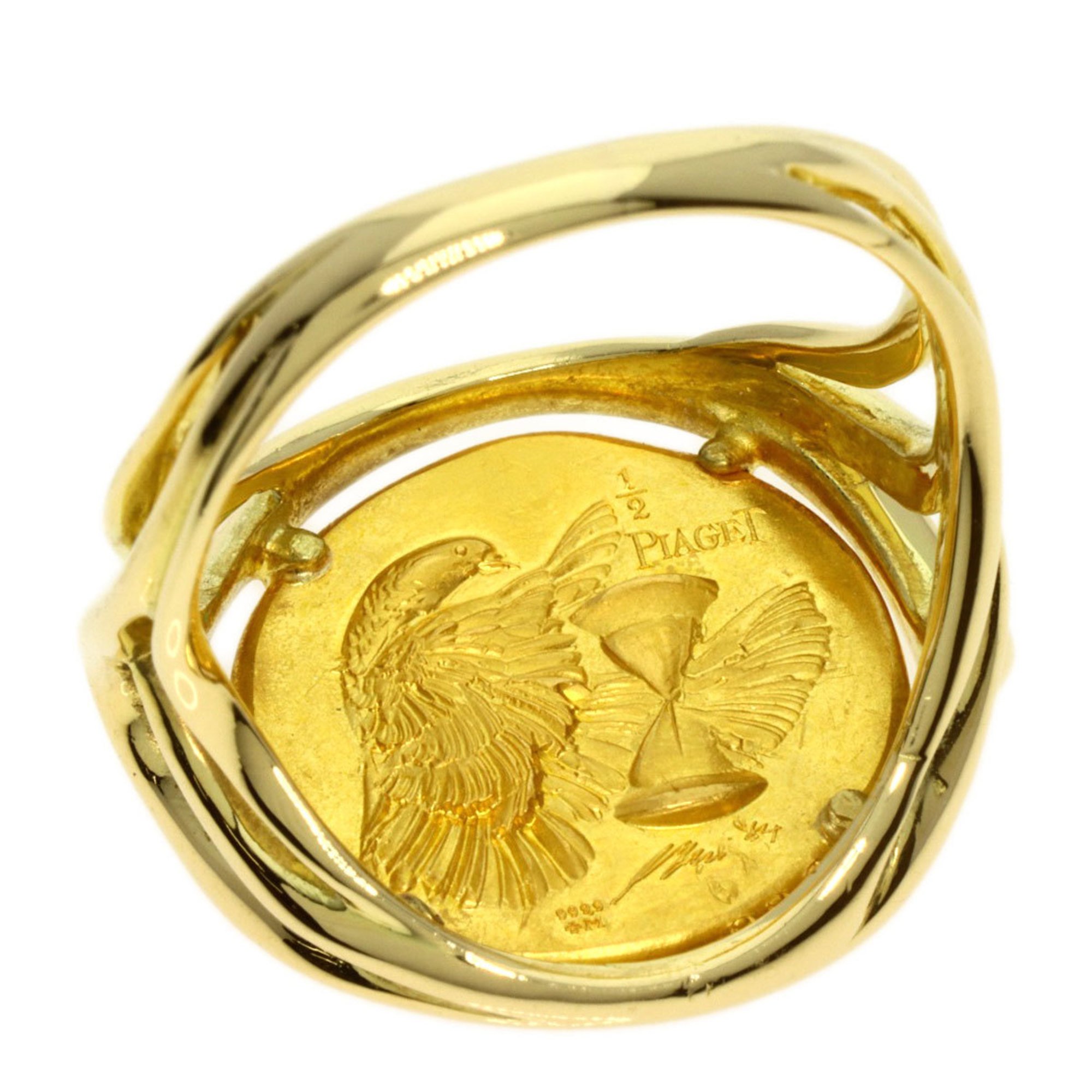 Piaget Hans Erni Coin Ring K18 Yellow Gold/K24YG Women's PIAGET